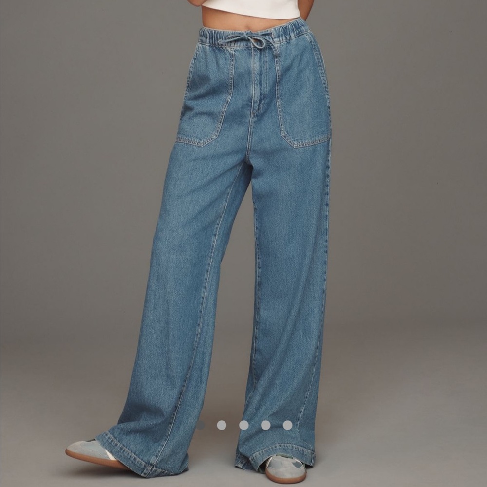 PAIGE Denim Rumi High Rise Wide Leg Tie Waist Jeans